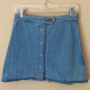 ZARA Light Blue Denim Button-Up Front Skirt
